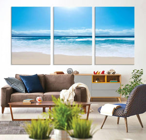 Tranquil Ocean Waves Canvas Wall Art Print – Bright Coastal
