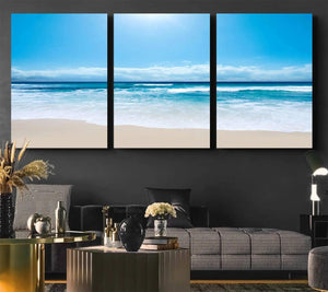 Tranquil Ocean Waves Canvas Wall Art Print – Bright Coastal