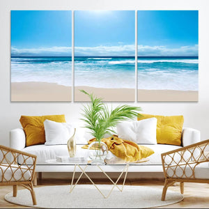Tranquil Ocean Waves Canvas Wall Art Print – Bright Coastal