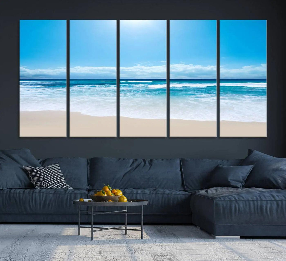 Tranquil Ocean Waves Canvas Wall Art Print – Bright Coastal