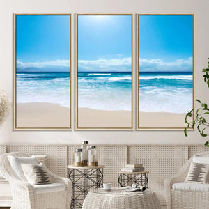 Tranquil Ocean Waves Canvas Wall Art Print – Bright Coastal