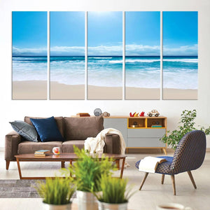 Tranquil Ocean Waves Canvas Wall Art Print – Bright Coastal