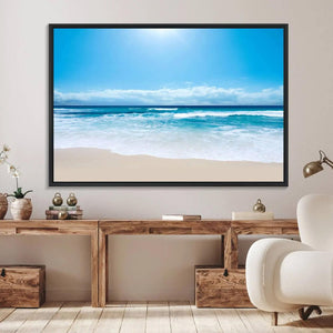 Tranquil Ocean Waves Canvas Wall Art Print – Bright Coastal