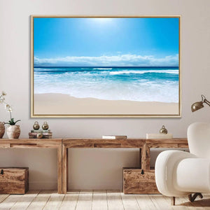 Tranquil Ocean Waves Canvas Wall Art Print – Bright Coastal