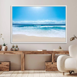 Tranquil Ocean Waves Canvas Wall Art Print – Bright Coastal