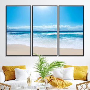 Tranquil Ocean Waves Canvas Wall Art Print – Bright Coastal