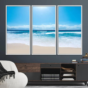 Tranquil Ocean Waves Canvas Wall Art Print – Bright Coastal