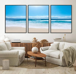 Tranquil Ocean Waves Canvas Wall Art Print – Bright Coastal