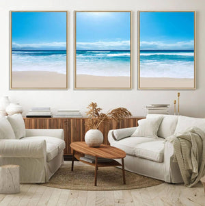 Tranquil Ocean Waves Canvas Wall Art Print – Bright Coastal
