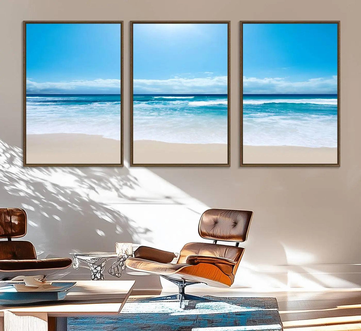 Tranquil Ocean Waves Canvas Wall Art Print – Bright Coastal