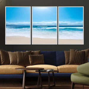 Tranquil Ocean Waves Canvas Wall Art Print – Bright Coastal