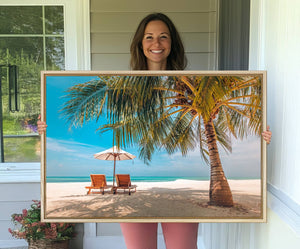 Tropical Beach Wall Art | 3-Panel Large Canvas Print with