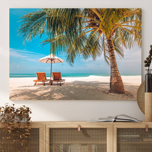 Tropical Beach Wall Art | 3-Panel Large Canvas Print with