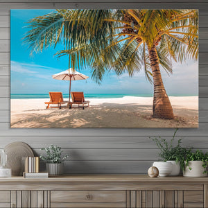 Tropical Beach Wall Art | 3-Panel Large Canvas Print with