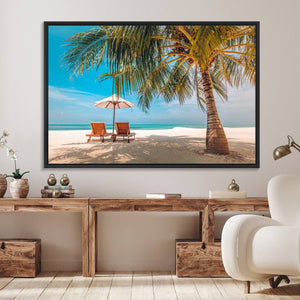 Tropical Beach Wall Art | 3-Panel Large Canvas Print with