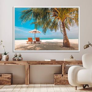 Tropical Beach Wall Art | 3-Panel Large Canvas Print with