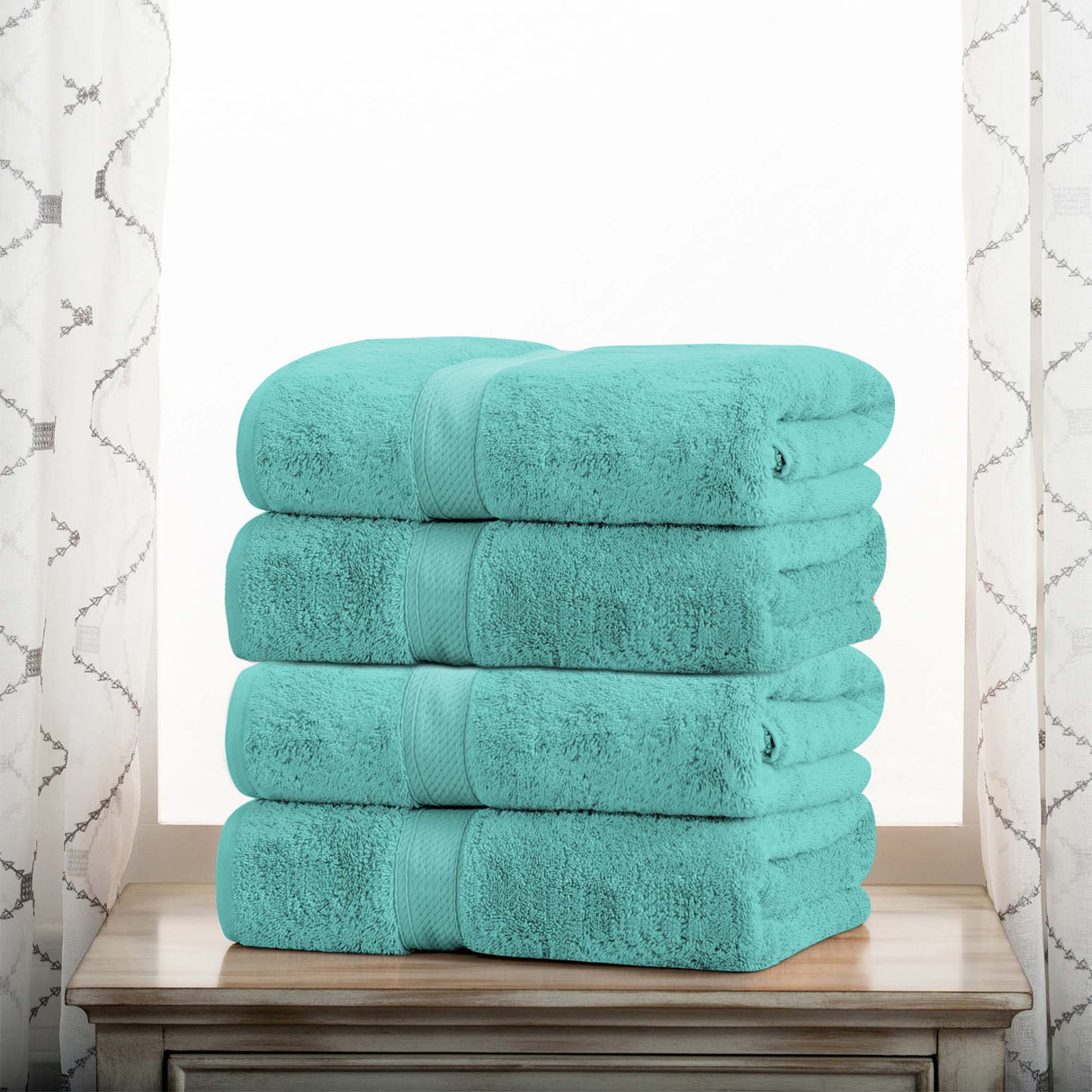 Egyptian Cotton Plush Heavyweight Bath Towel Set of 4
