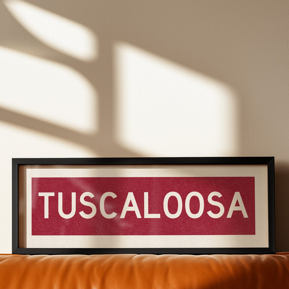 Framed Tuscaloosa Crimson Bus Scroll