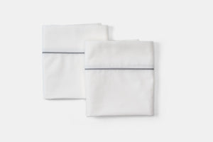 Cotton Bed Pillowcases with Classic Piping Design
