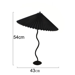 Vintage Pleated Table Lamp Umbrella Squiggle Bedside Night Light Living Room