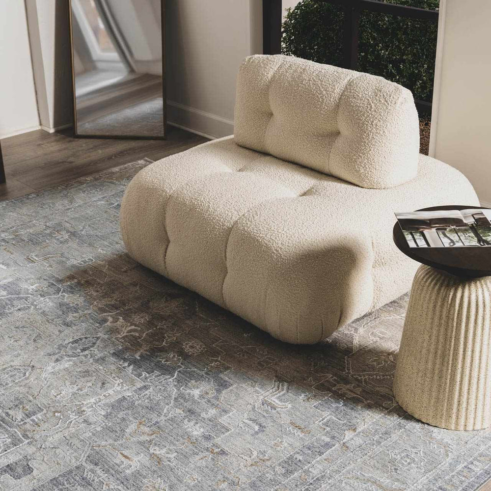 Ulubey Distressed Gray Area Rug