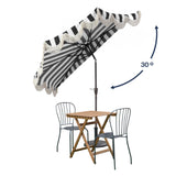 Beverly designer classic scalloped fringe half market patio umbrella with crank