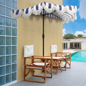 Beverly designer classic scalloped fringe half market patio umbrella with crank