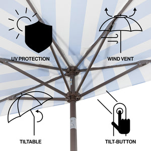 Beverly designer classic scalloped fringe half market patio umbrella with crank