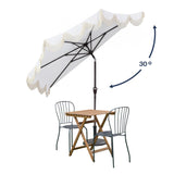 Beverly designer classic scalloped fringe half market patio umbrella with crank