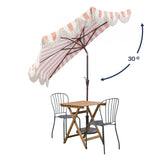 Beverly designer classic scalloped fringe half market patio umbrella with crank