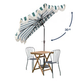 Beverly designer classic scalloped fringe half market patio umbrella with crank