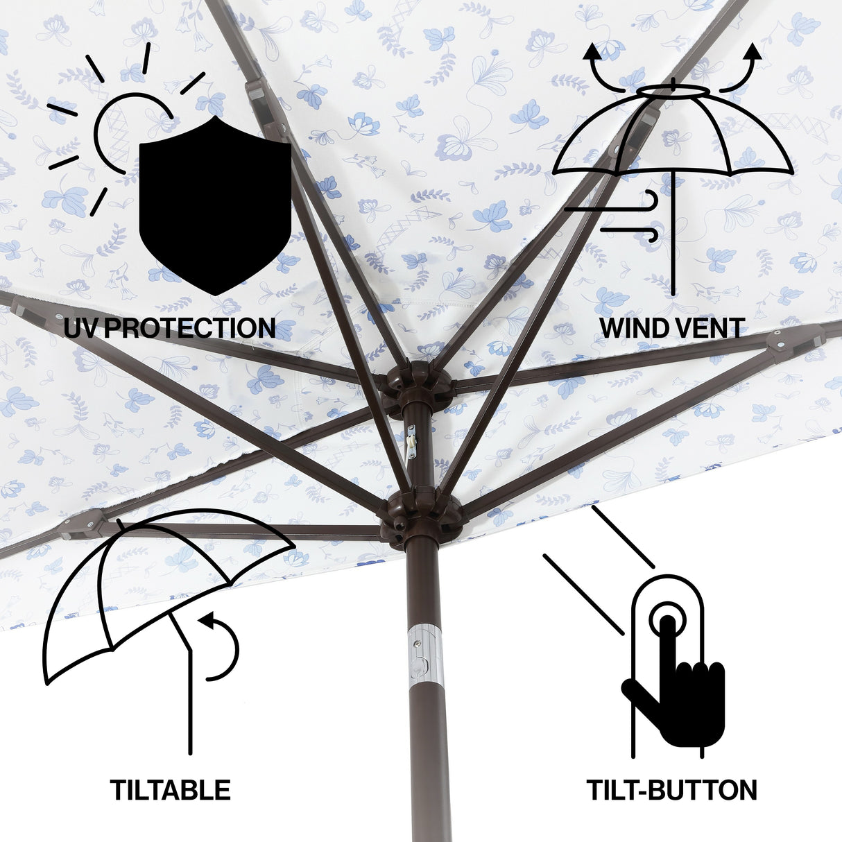 Beverly designer classic scalloped fringe half market patio umbrella with crank