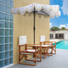 Beverly designer classic scalloped fringe half market patio umbrella with crank