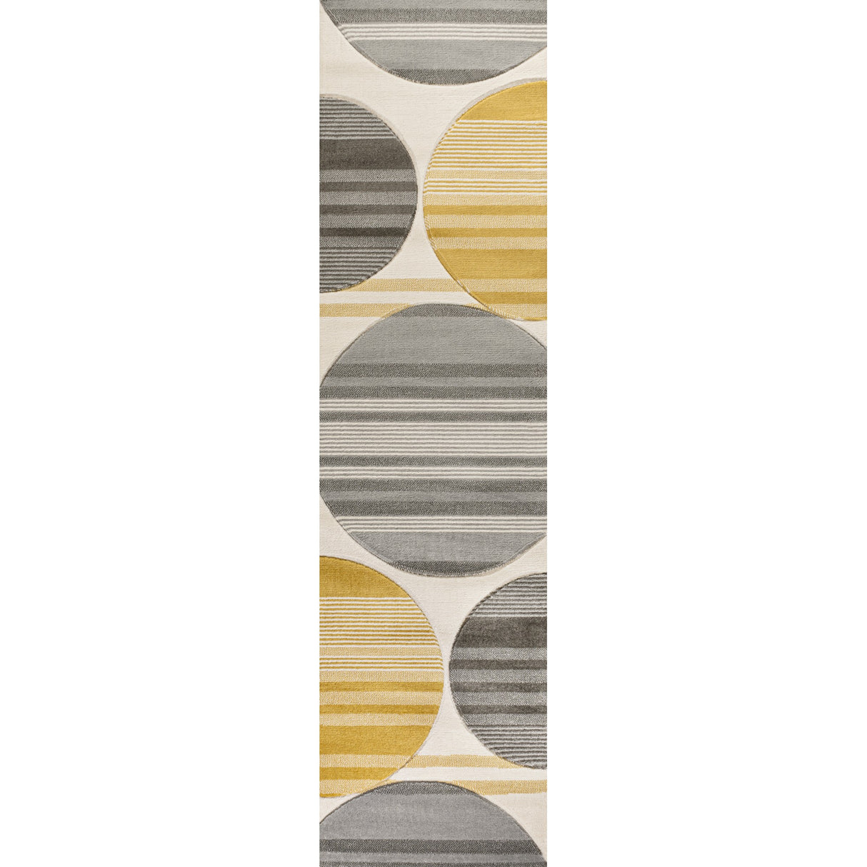 Nicky Geometric Striped Circles Runner Rug