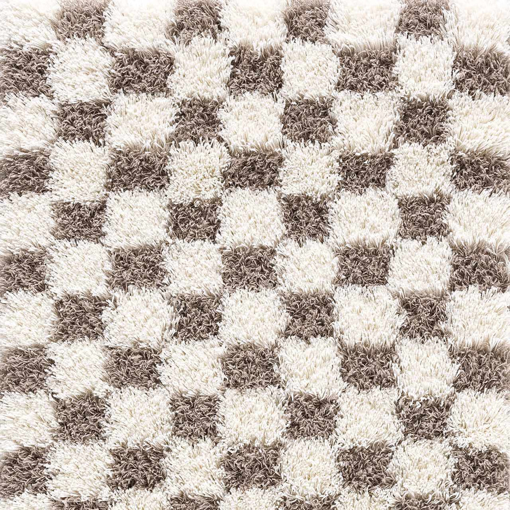 Atira Brown Checkered Area Rug