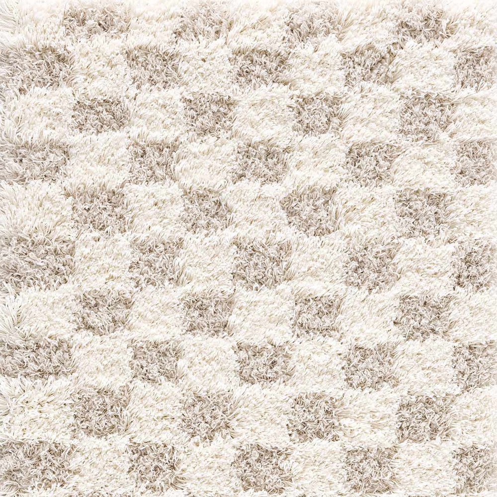 Atira Light Brown Checkered Area Rug