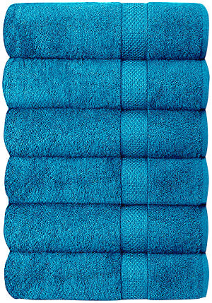 Set of 6 Hotel & Spa 100% Cotton Bath Towels 27x52 Inch