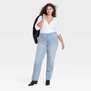 Universal Thread Women High-Rise Vintage Straight Jeans Rhinestones Embellished