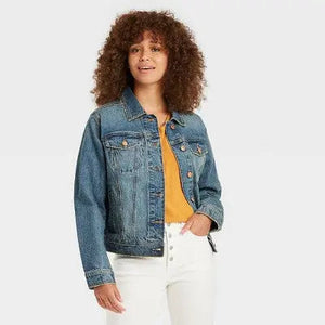 Universal Thread Women's Plus Button Up Denim Jacket