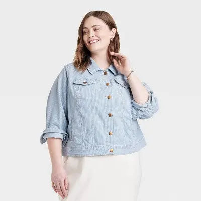 Universal Thread Women's Plus Button Up Denim Jacket