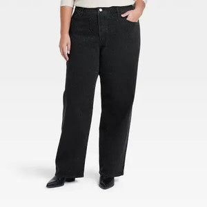 Universal Thread Women's Rhinestones Embellished Baggy Jeans Relaxed Leg