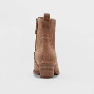 Universal Thread Women's Faux Leather Ankle Western Boots Heel Memory Foam