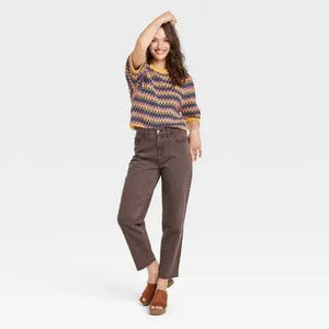 Universal Thread Women's Super-High-Rise Vintage Straight Jeans Ankle Length