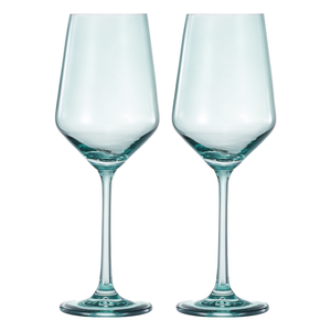 Tonal Stemmed Wine Glassware, Forest Green, Set of 2