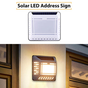 Solar LED Address Sign – Waterproof House Number Plaque, Customizable Numbers & Letters, Auto Dusk-to-Dawn Light, 8.1 x 6.9 Inches