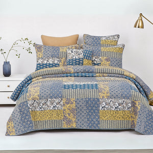 DaDa Bedding Honey Cove Garden Floral Paisley Cottage Patchwork Bedspread Set (JHW-957)