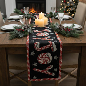 Peppermint-Joy-Red-Black-Holiday-Tapestry-Dining-Table-Runner-(12904)-Table-Runners