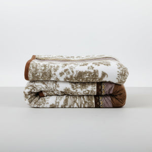 DaDa Bedding Elegant Twilight Lavender Brown Floral Flannel Mink Fleece Throw Blanket (XY9879)
