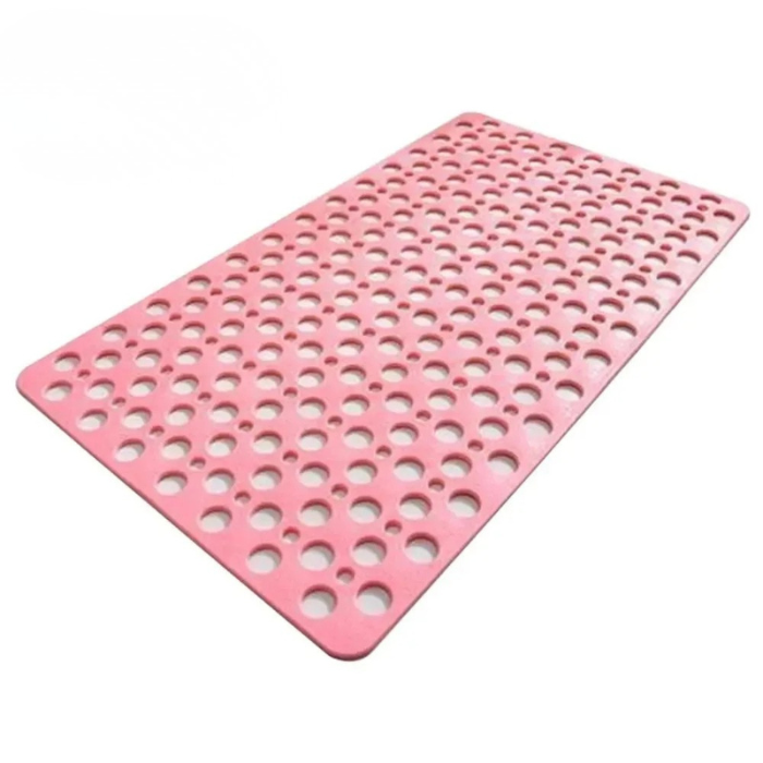 Non Slip Bath Mat with Drain Holes Suction Cups Easy Clean Bathtub Mat