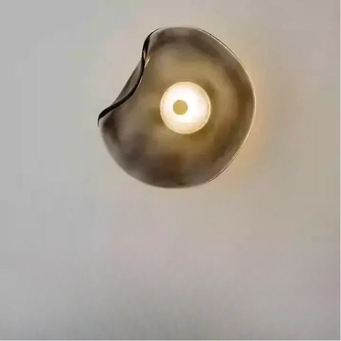 Nordic Glass LED Wall Lamp Minimalist Round Sconce for Bedroom Living Room